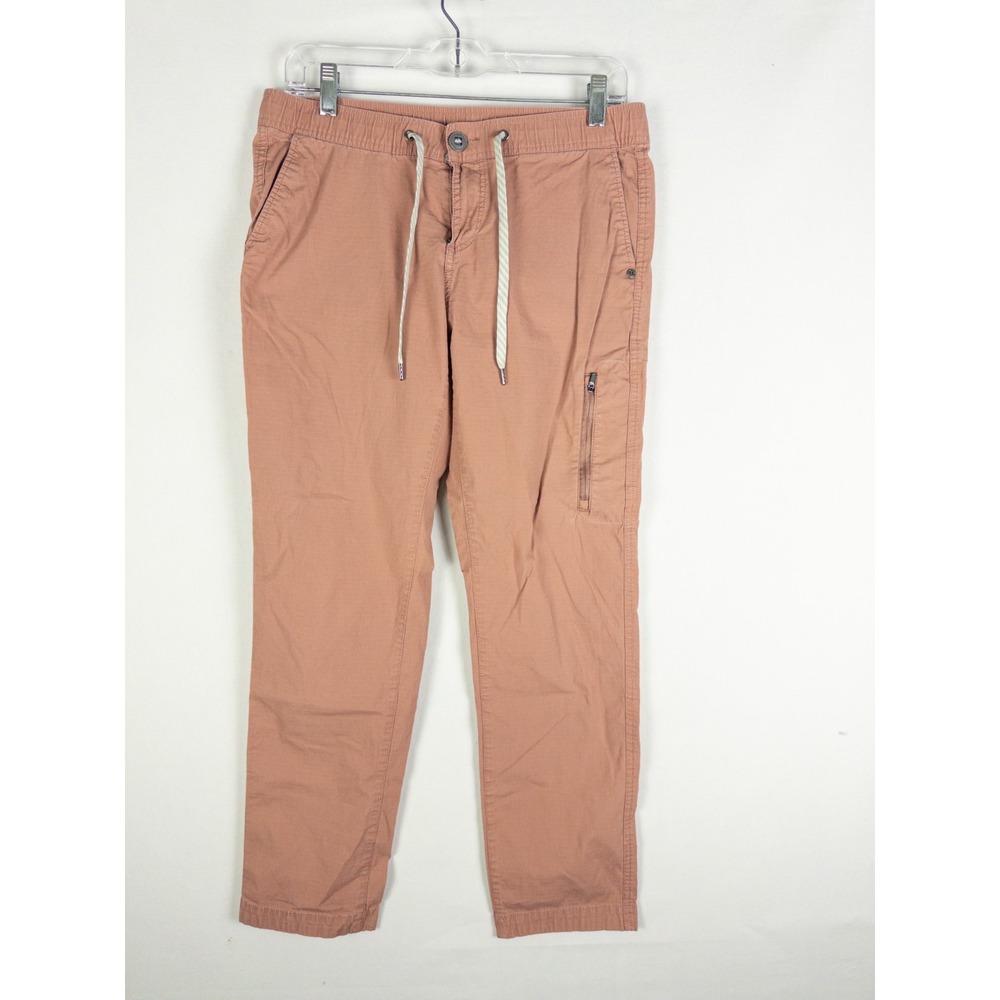 Vuori Mens M Ripstop Climber Pants Pink Salmon Organic Cotton Zip Pocket - Picture 1 of 8